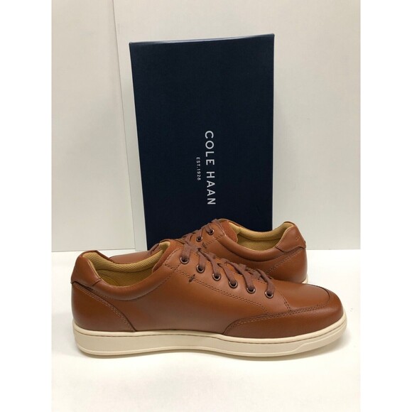 COLE HAAN SAGAN SNEAKER II SHOES - C26498 - TAN LEATHER - NEW IN BOX -